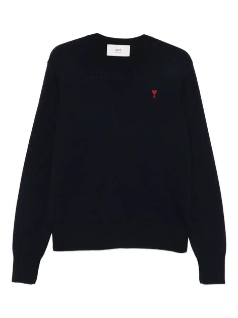 Ami Paris Crew Neck Sweater Navy Blue Small 2