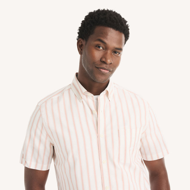 Nautica Striped Short-Sleeve Shirt White Medium 4