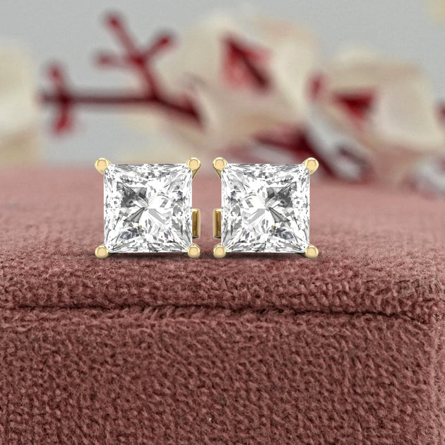 Diamond2Deal Solitaire Stud Earrings Silver 4