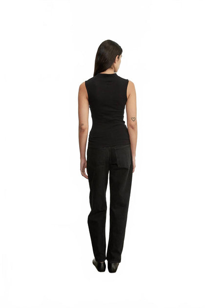 Enza Costa Cashmere Sleeveless Twist Top Black Small 3