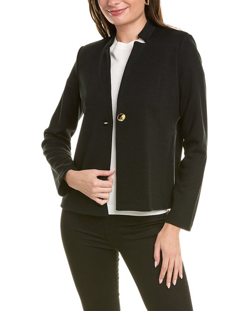 St. John Milano Knit Wool-Blend Jacket Black US 2 2
