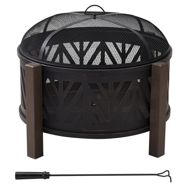 Sunjoy Brasero en Acier 68 cm à Bois 3