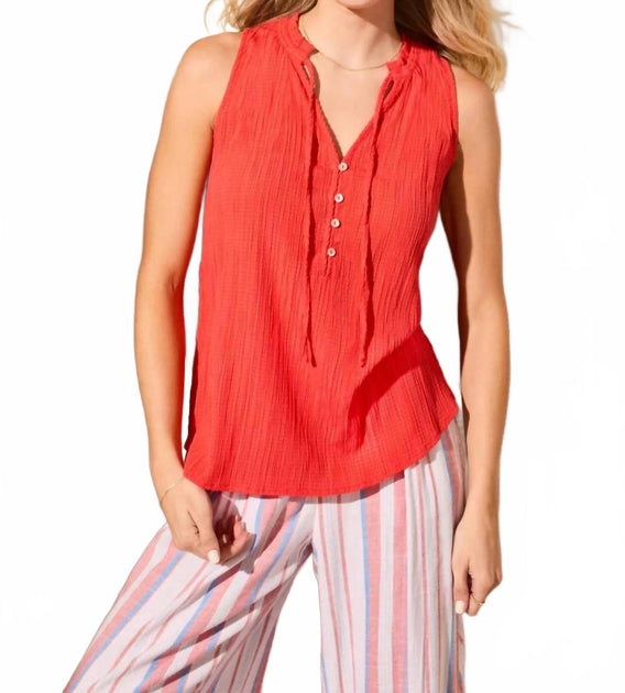 TRIBAL Ärmelloses Bluse Rot Large 4