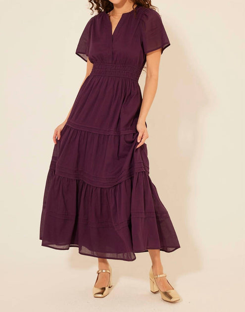 BILA77 Kelsie Tiered Midi Dress Red Small 2