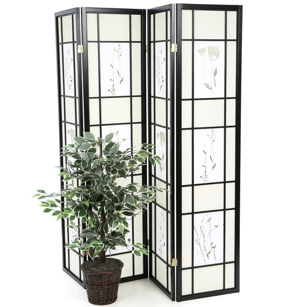 Hivvago Shoji Screen Room Divider Black 3