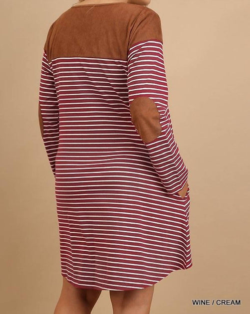 Umgee Stripe Plus Dress Red XLarge 3