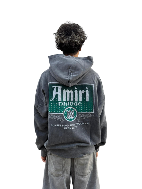 Amiri Washed Charcoal Grey Hoodie Grey Medium 3