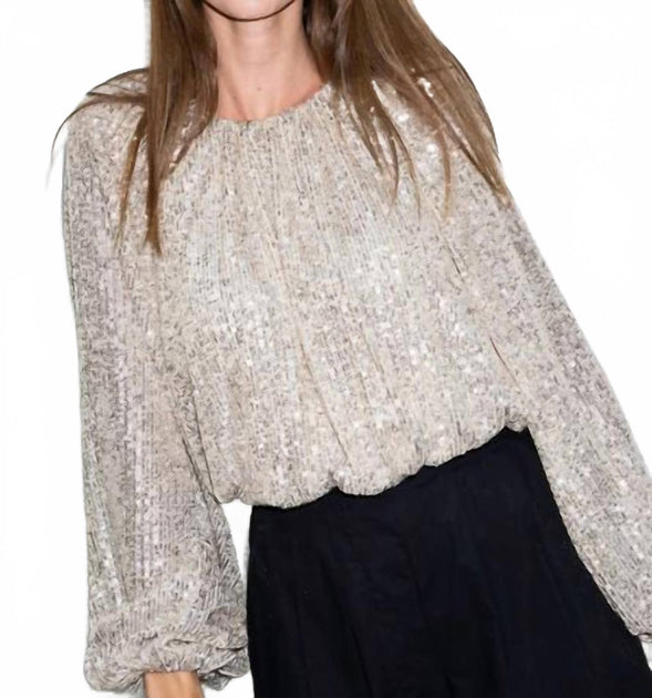 SECULAR Ava Sequin Top Silver Large 2