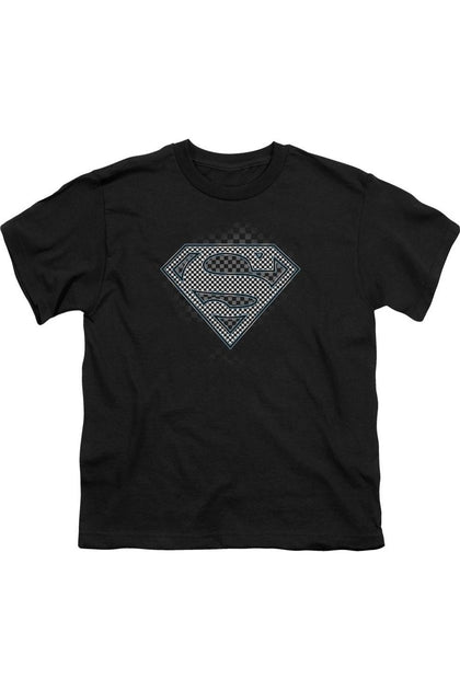 Gildan Superman Checkerboard T-Shirt Schwarz Medium 2