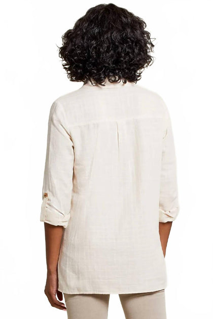 TRIBAL Pintuck Collar Tunic Beige XL 3