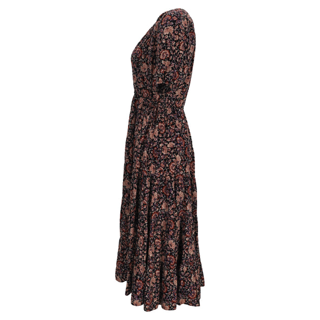 Ulla Johnson Midikleid mit Blumenprint schwarz US 4 (S) Damen 3