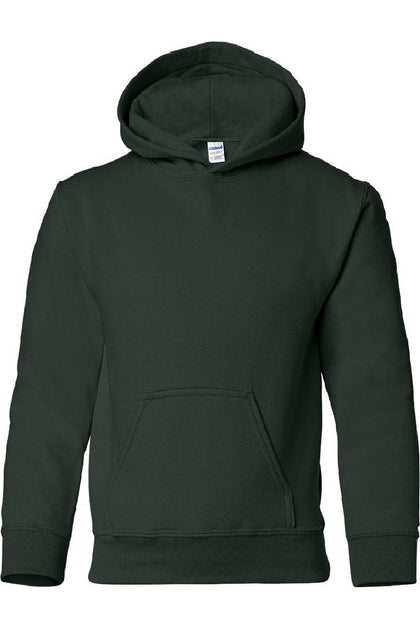 Gildan Heavy Blend Childrens Unisex Hooded Sweatshirt Green Small 2