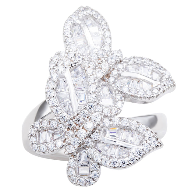 Suzy Levian Double Butterfly Ring Silver US 7 2