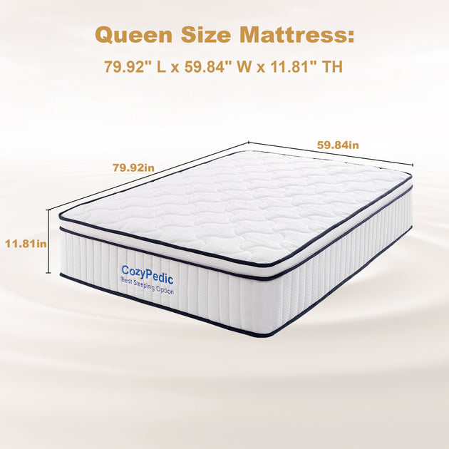 GOODSILO Medium Firm Queen Memory Foam Mattress with Springs 4