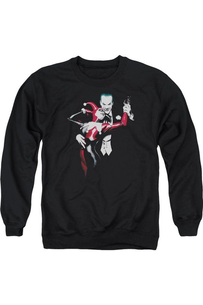 Gildan Batman Harley And Joker Crewneck Sweatshirt Black Small 2