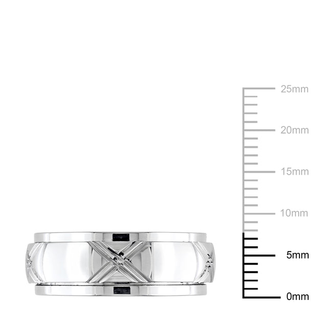 Mimi & Max Crisscross Spinning Band Ring Stainless Steel Silver US 13 4