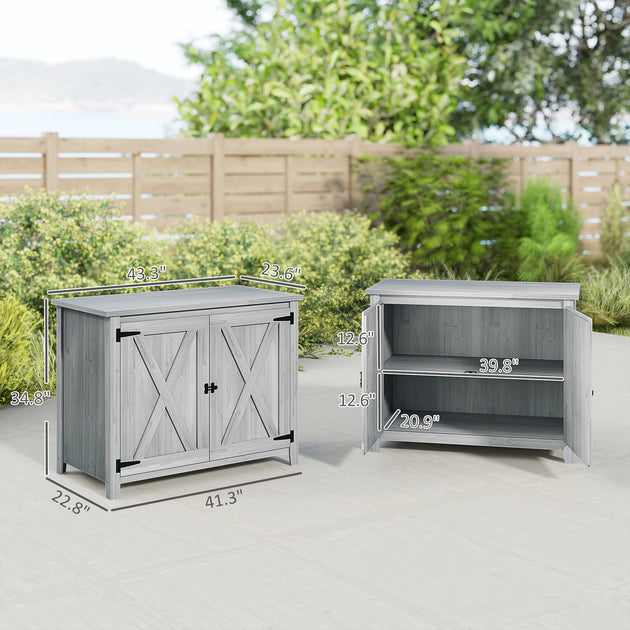 Hivvago Backyard Storage Cabinet Light Gray 5