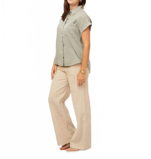 ALLIE ROSE Elyna Wide Leg Pants Beige Small 4