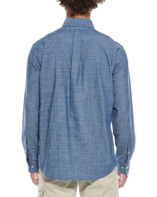 Brooks Brothers Regular Fit Chambray Work Shirt Blue XL 3