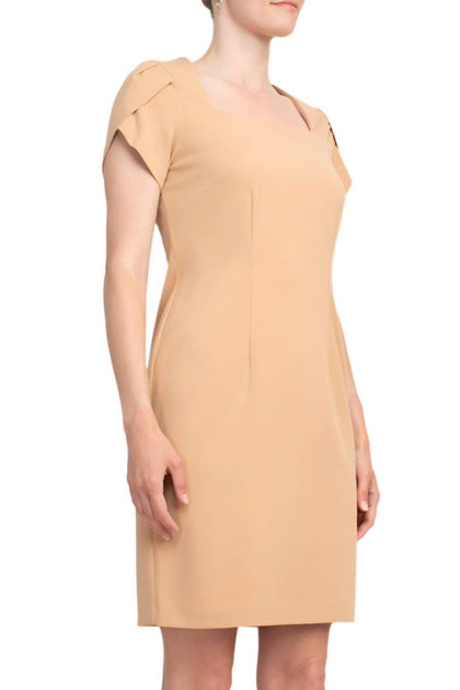 Connected Apparel Women's Sheath Dress Brown US 6 4