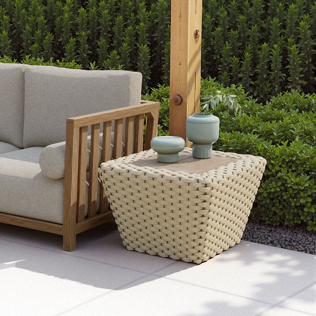 Hivvago Antul Coffee Table White & Natural 3