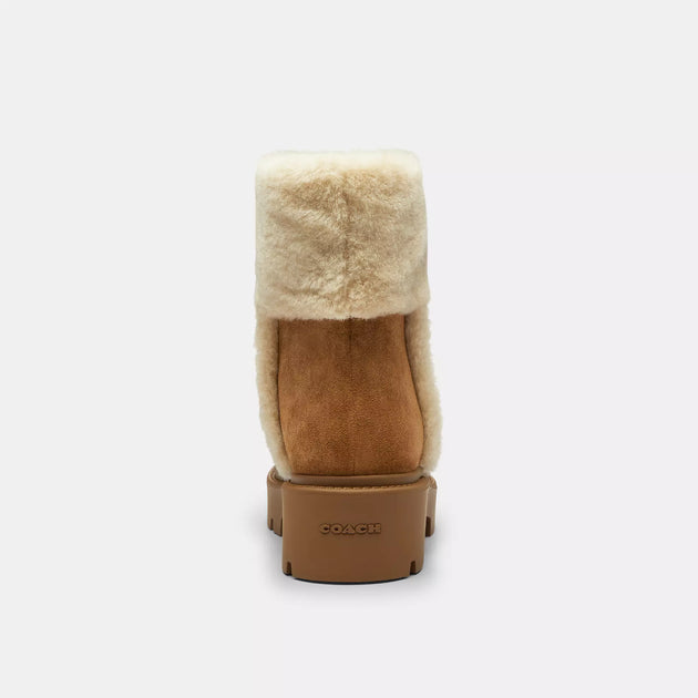Coach Outlet Chunky Sherpa Bootie Brown US 7.5 4