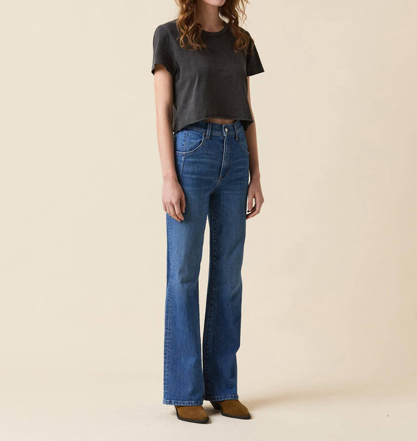 Le Jean Farrah Flare High Rise Jeans Blue 28 3