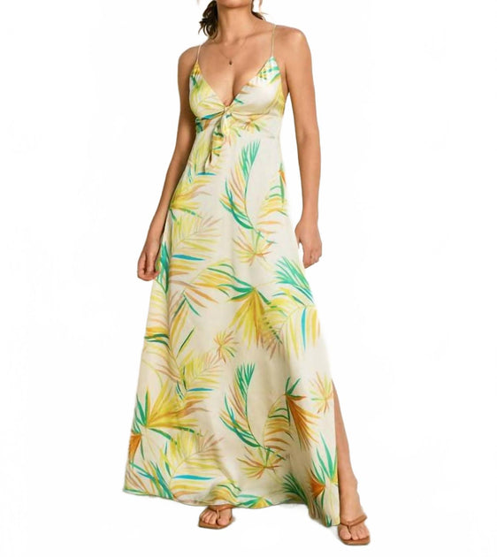 DRESS FORUM Alana Palm Leaf Maxi Dress Multi Large 2