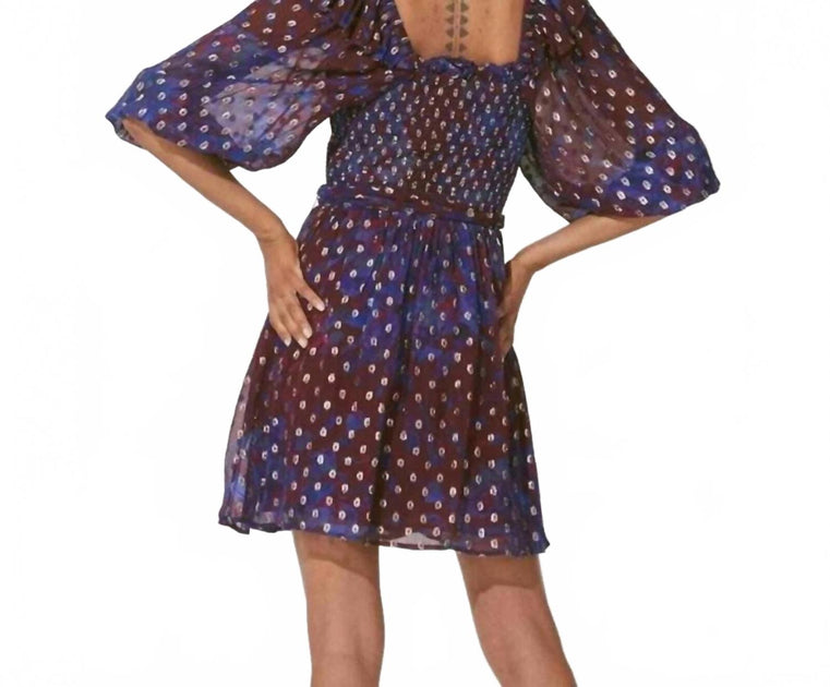 Cleobella Elizabeth Mini Dress Blue XS 3
