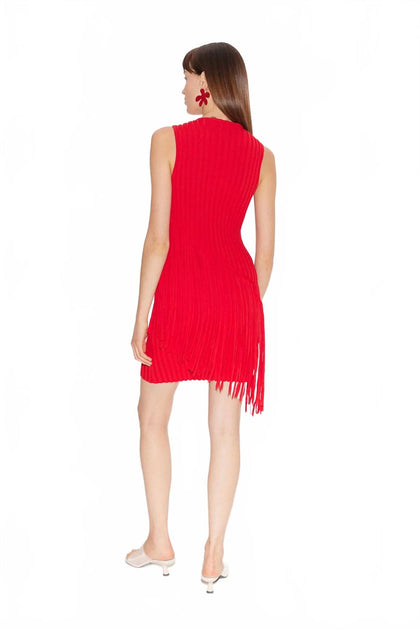 simon miller spiral knit mini dress SIMON MILLER Spiral Mini Knit Dress In Paprika