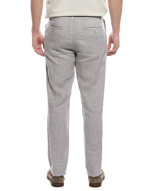Onia Pantalon En Lin À Pinces Effilé Gris 32 3