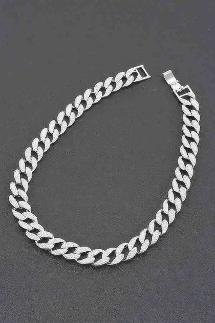 TRUEDAMES Hammered Bulk Chain Necklace Black 5
