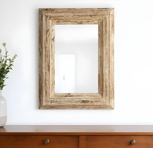 Hivvago 39in Accent Mirror Natural Wood 2