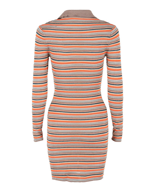 M Missoni Striped Polo Mini Dress Brown X-Small 3