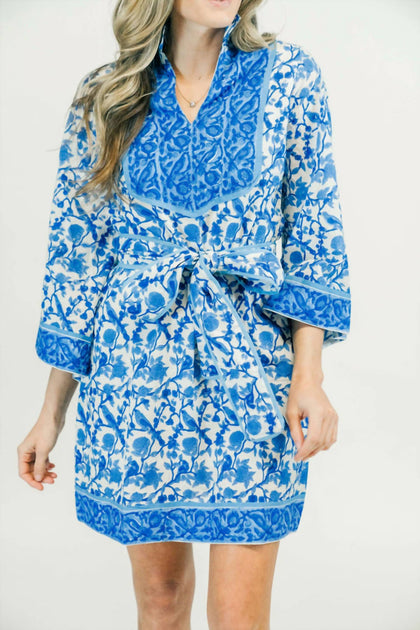 Victoria Dunn Brynn Mini Dress Blue Small 2