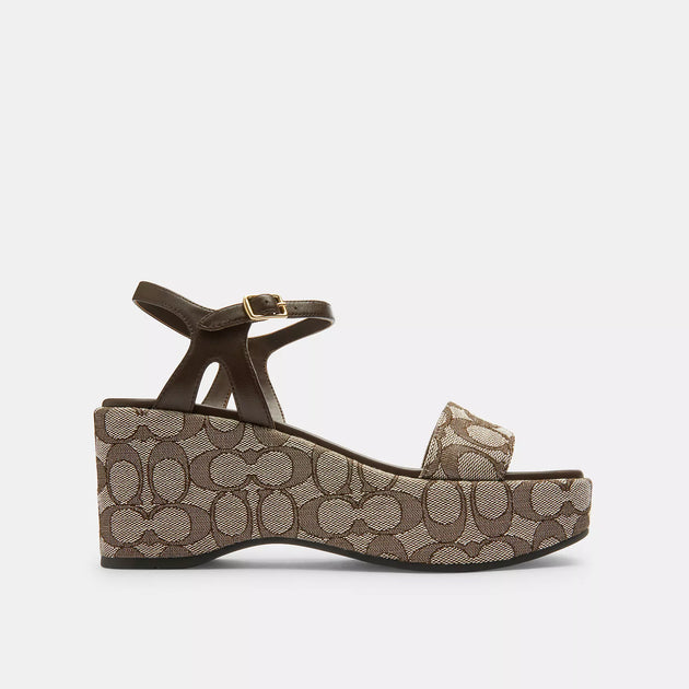Coach Outlet Gale Wedge Sandal In Signature Jacquard ShopSimon