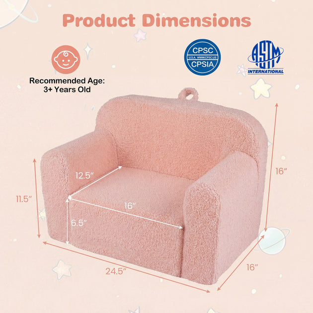 Hivvago Kids Couch Portable Toddler Sofa Blue 6