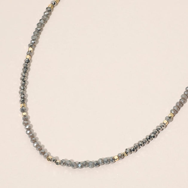 FASHNZFAB Faceted Beaded Choker Necklace Multicolor One Size 6