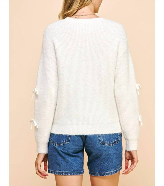 PINCH Madelina Bows Pullover Weiß Groß 4