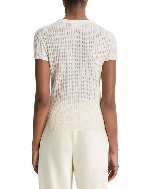  Vince Waffle Knit Crew White Sand Medium 3