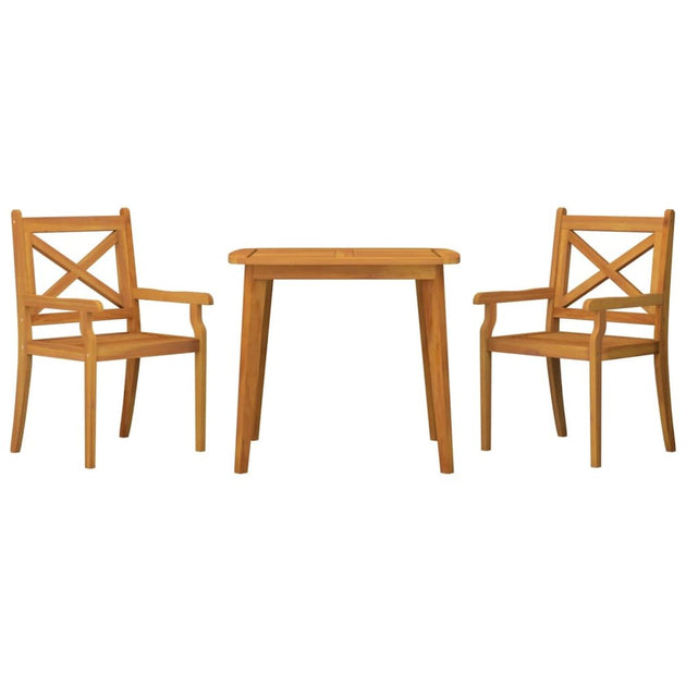 VidaXL 3 Piece Patio Dining Set Brown 5