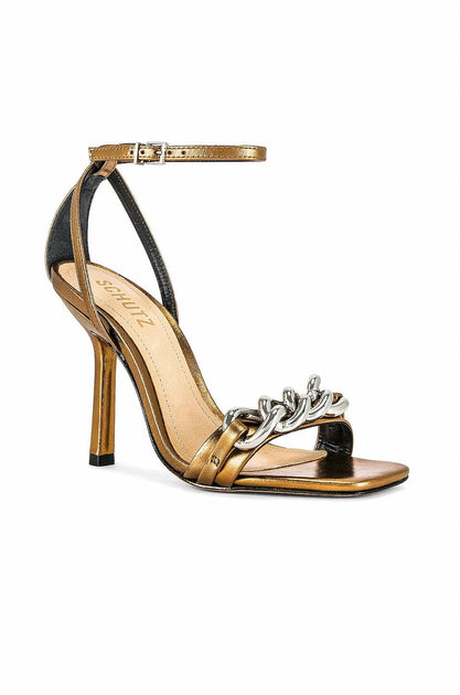SCHUTZ Lindsay Heels Gold US 8.5 2