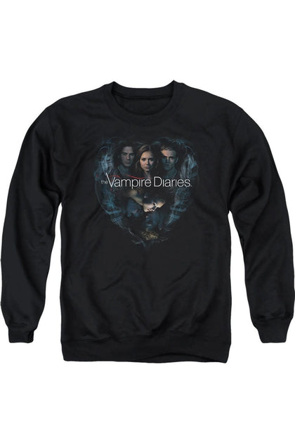 Gildan Vampire Diaries Hearts Desire Crewneck Sweatshirt Black Large 2