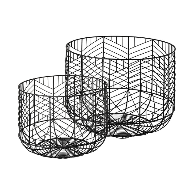 Hivvago Chevron Decorative Bowl Set Black 2