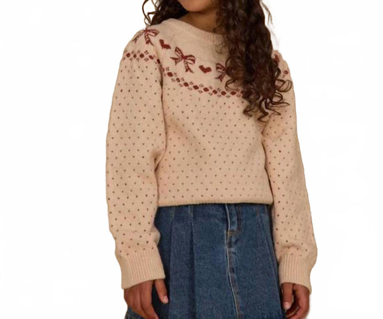 Rylee + Cru Fair Isle Sweater Beige 0-3M 2