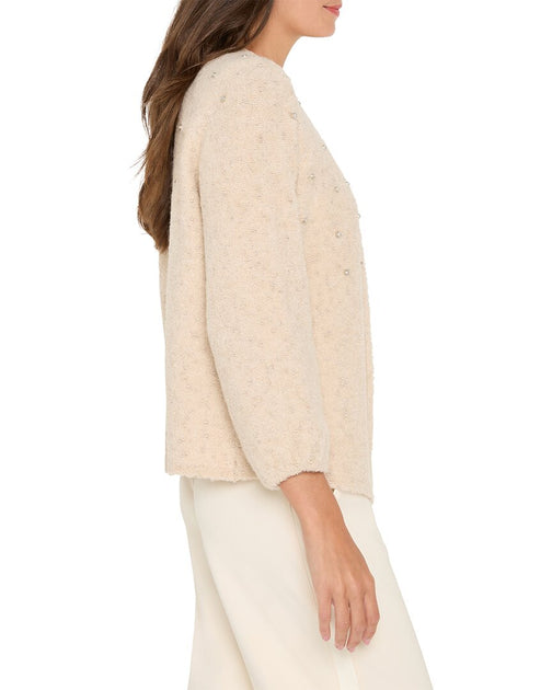Nic + Zoe Cozy Lurex Nep Cardigan Beige XSmall 4