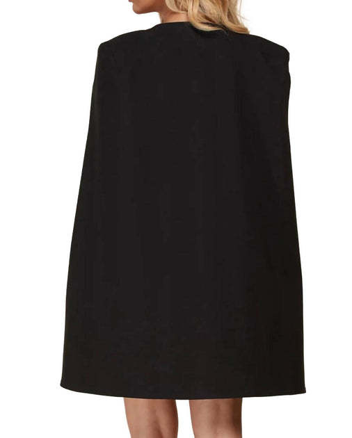 L'ATISTE Structured Cape Mini Dress Black Small 4