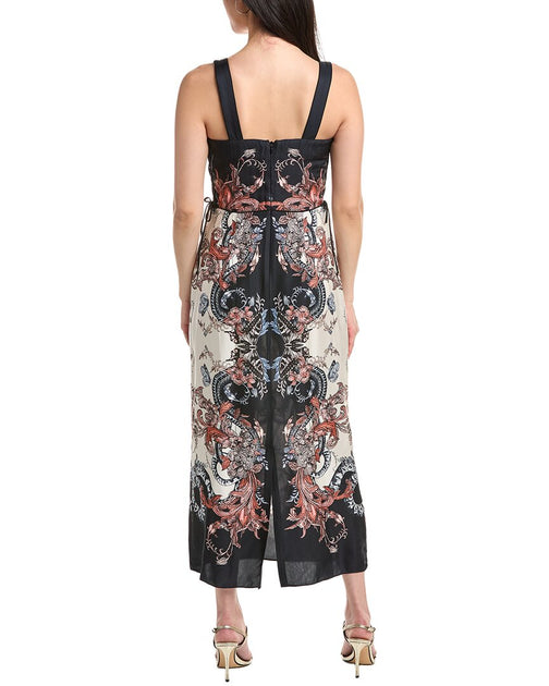 Marchesa Notte Twill Square Neck Sleeveless Dress Blue US 2 3