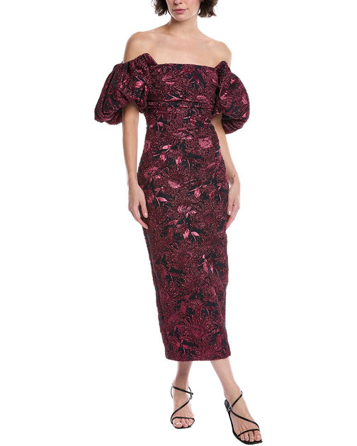 Lela Rose Metallic Jacquard Cocktail Dress, 0