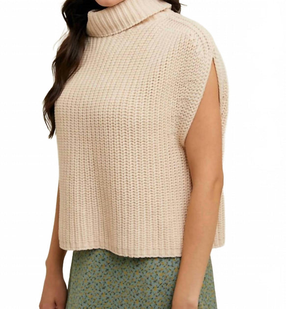 WISHLIST Rollkragen-Pullover Oberteil Beige Klein 3